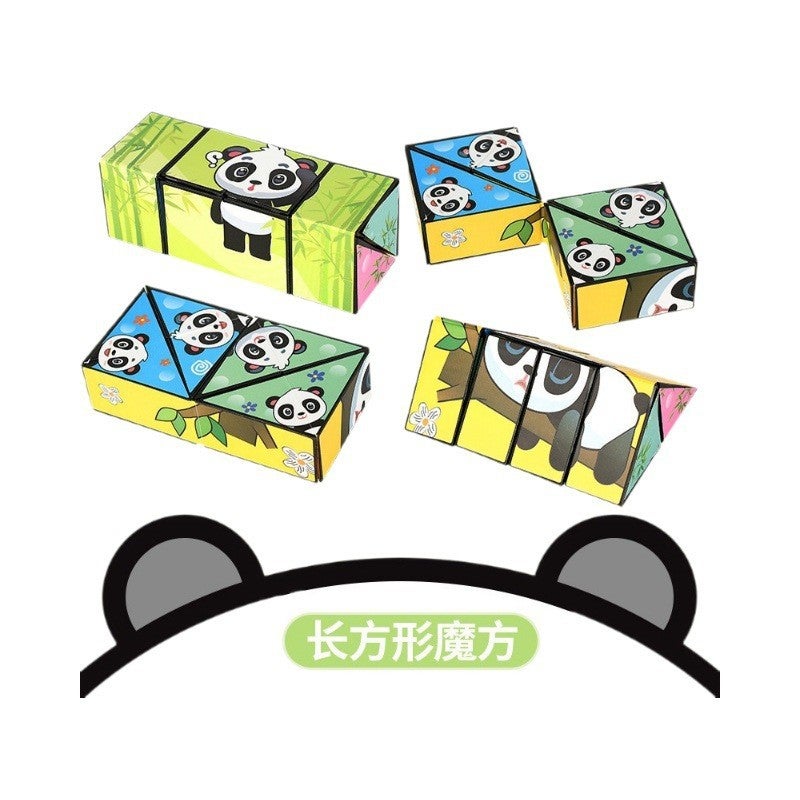 Shake The Same Panda Three-Dimensional Magic Cube Infinite 3D Magic Cube Explosion Decompression Children'S Educational Toys - Image 1